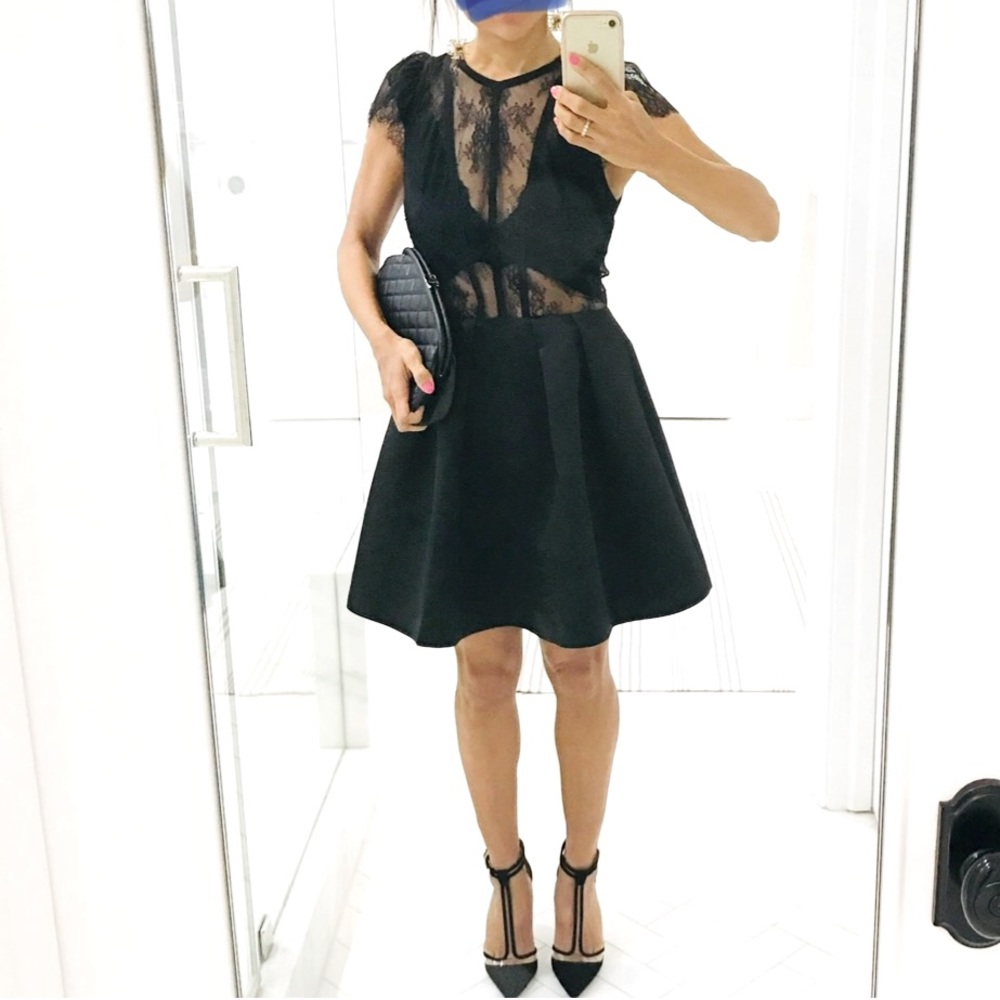 Sandro Davina Lace Bodice Dress